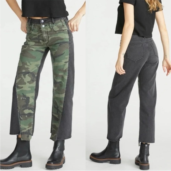 DRIFTWOOD Denim - DRIFTWOOD Two-Tone Camo & Charcoal Cropped Jeans